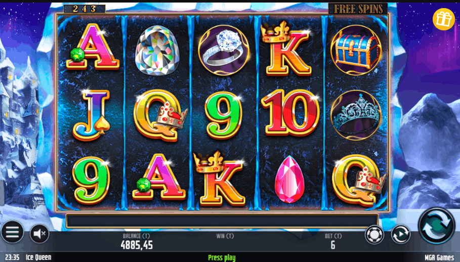 Ice Queen jugabilidad — slot 5×3 de MGA Games